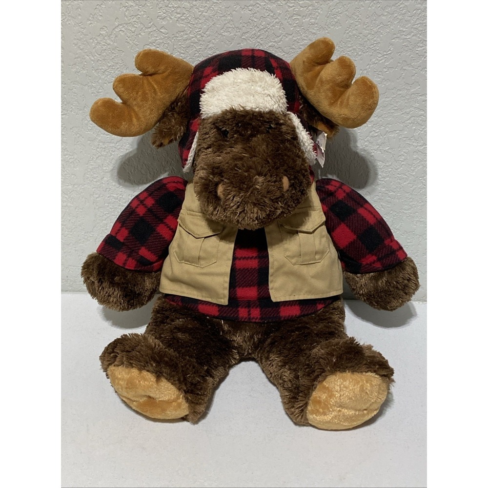Dan Dee Jumbo Moose Plush 25" Plaid Christmas Decor Collector's Choice 2022 NEW